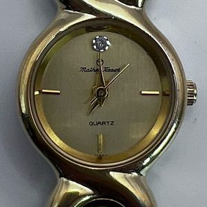 Mathey-Tissot Swiss Quartz Women’s Watch Gold Tone Crystal Accent
